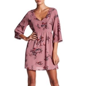 As U Wish Bell Sleeves Floral Skater Dress NWOT